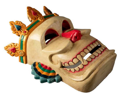 Masque Népalais Citipati Tête de Mort – Masque Tibétain de Danse Cham en Bois