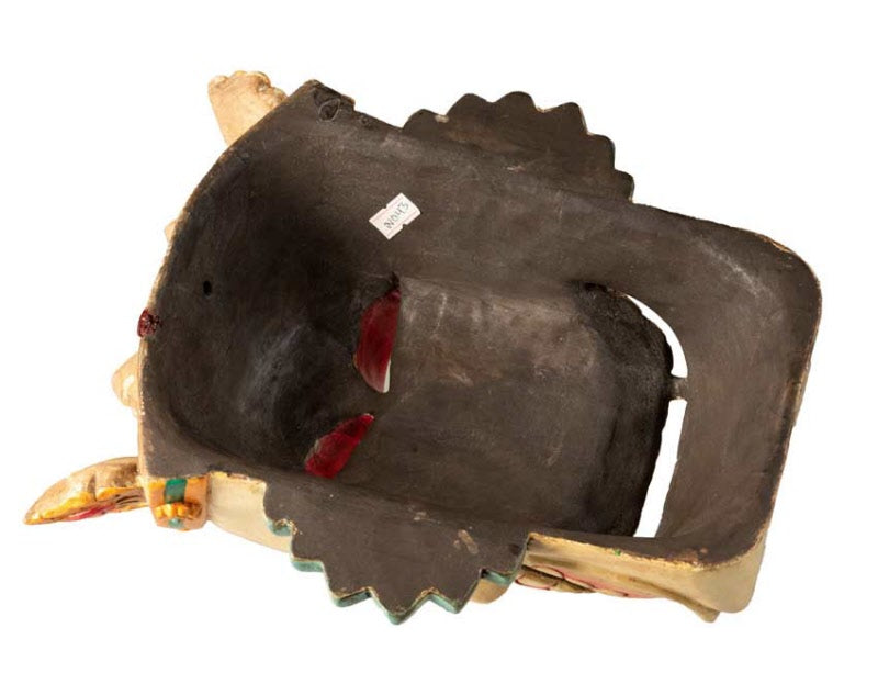 Masque Népalais Citipati Tête de Mort – Masque Tibétain de Danse Cham en Bois