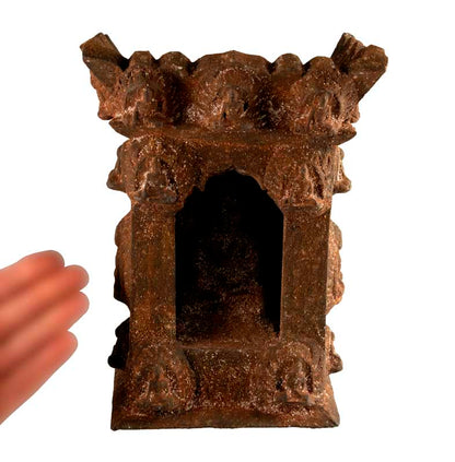 Temple bouddhiste avec statue de Bouddha Shakyamuni 25 cm – autel pagode artisanal du Népal