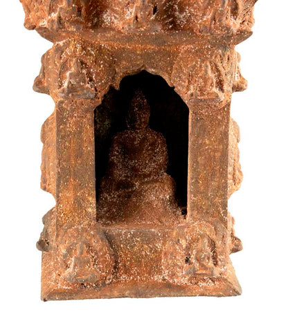 Temple bouddhiste avec statue de Bouddha Shakyamuni 25 cm – autel pagode artisanal du Népal