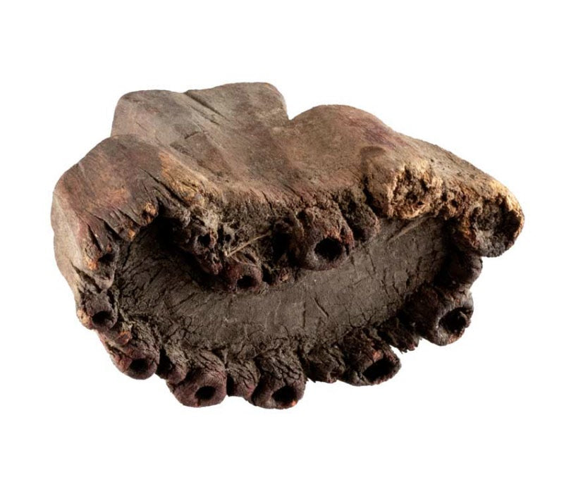Tampon En Bois Indien Sculpté – Motif Floral Et Géométrique Du Rajasthan