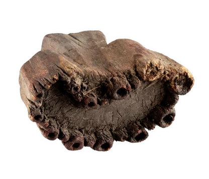 Tampon En Bois Indien Sculpté – Motif Floral Et Géométrique Du Rajasthan