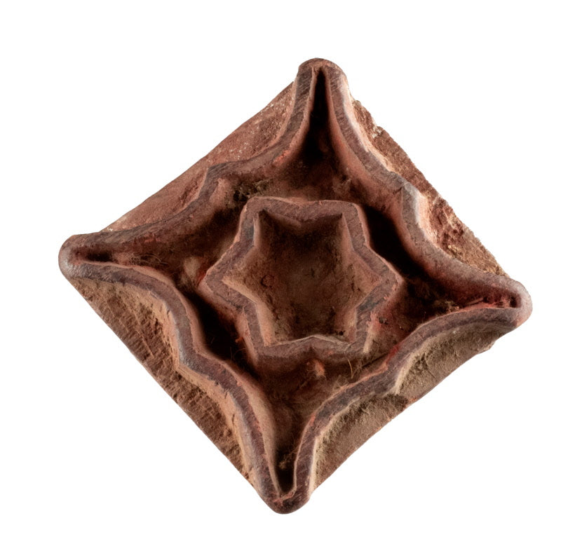 Tampon En Bois Indien Traditionnel – Motif Géométrique Et Floral