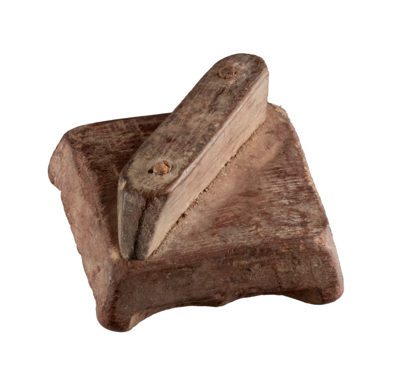 Tampon En Bois Indien Traditionnel – Motif Géométrique Et Floral