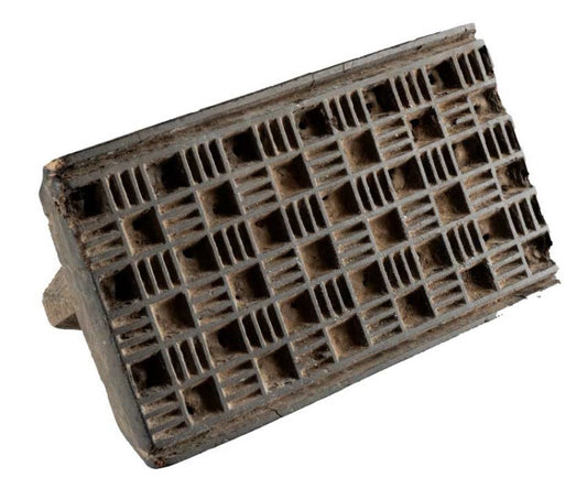 Tampon Indien en Bois du Rajasthan – Motif Géométrique et Décoration