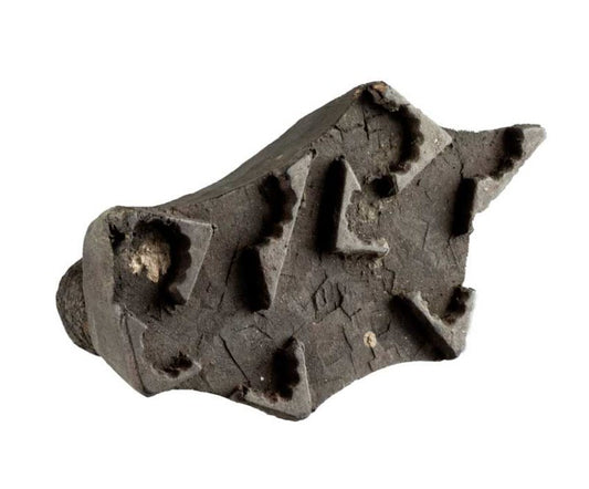 Ancien Tampon Indien En Bois Sculpté – Motif Ornemental Du Rajasthan