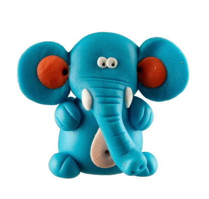 Figurine Éléphant Bleu  – Artisanat Thaïlandais en Pâte Polymère