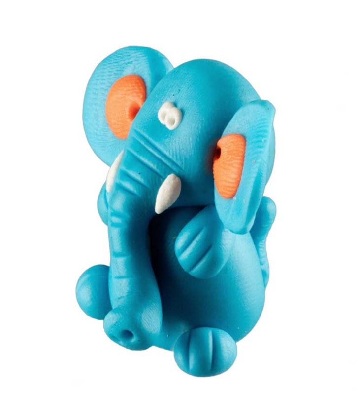 Figurine Éléphant Bleu  – Artisanat Thaïlandais en Pâte Polymère
