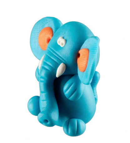 Figurine Éléphant Bleu  – Artisanat Thaïlandais en Pâte Polymère