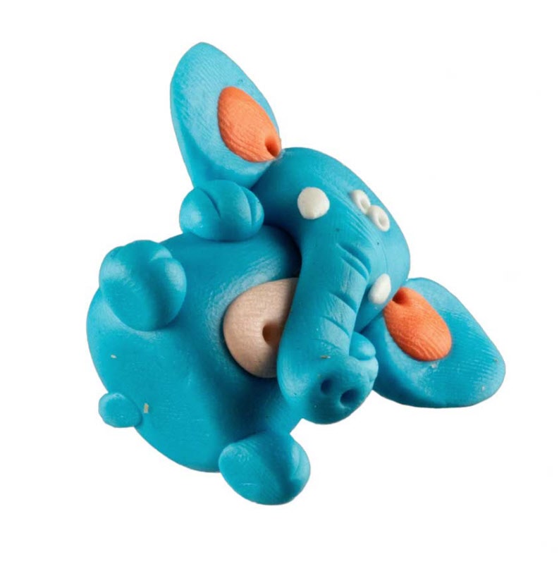 Figurine Éléphant Bleu  – Artisanat Thaïlandais en Pâte Polymère