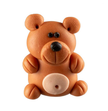Figurine Miniature Ours Marron – Artisanat Thaïlandais en Pâte Polymère
