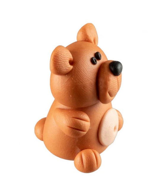 Figurine Miniature Ours Marron – Artisanat Thaïlandais en Pâte Polymère