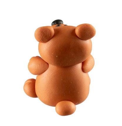 Figurine Miniature Ours Marron – Artisanat Thaïlandais en Pâte Polymère
