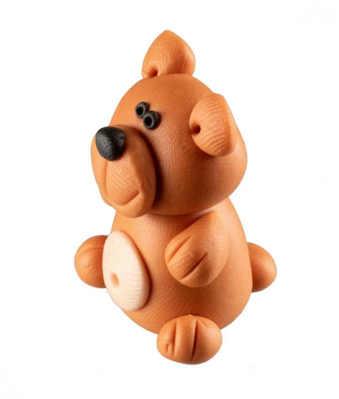 Figurine Miniature Ours Marron – Artisanat Thaïlandais en Pâte Polymère