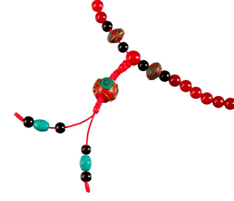 Mala Tibétain Cornaline Véritable – Collier Bouddhiste Pour La Méditation