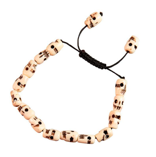 Bracelet Mala Bouddhiste Kapala En Os Sculpté – Artisanat Spirituel Du Népal