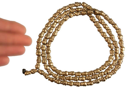 Mundamala Kapalamala Tibétain En Métal – Chapelet De Crânes Pour Statue Et Autel