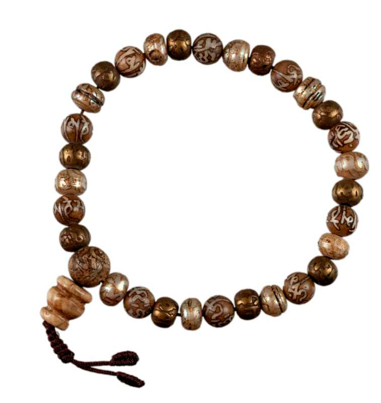 Collier Coquillage Décoratif Pour Statue Bouddhiste – Ornement Népalais Avec Mantras