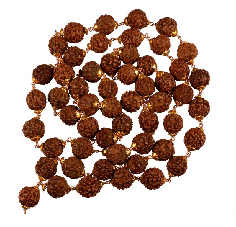 Chapelet Mala Décoratif En Graine De Rudraksha – Collier Pour Statue De Divinité