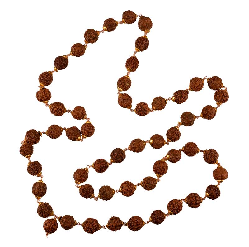 Chapelet Mala Décoratif En Graine De Rudraksha – Collier Pour Statue De Divinité