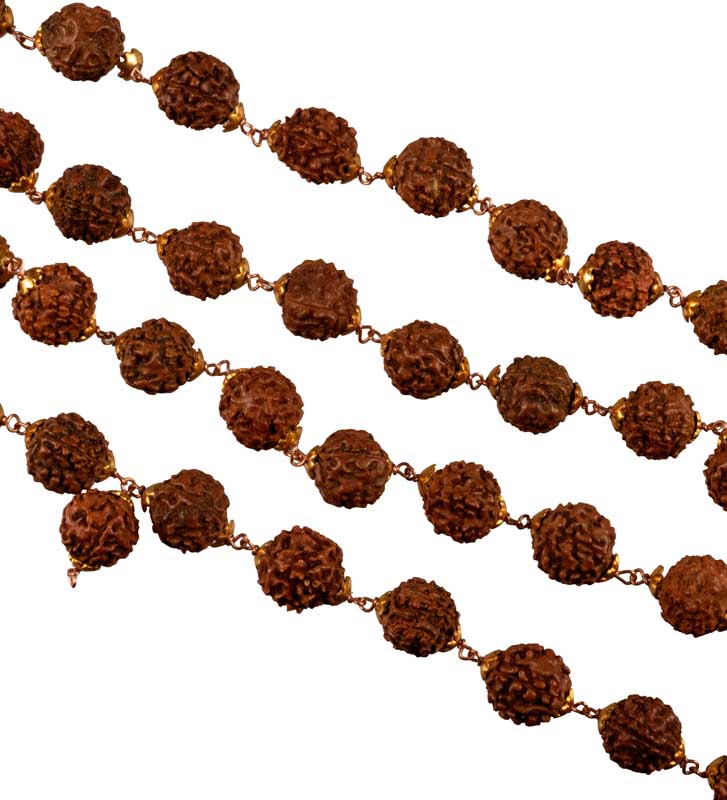 Chapelet Mala Décoratif En Graine De Rudraksha – Collier Pour Statue De Divinité