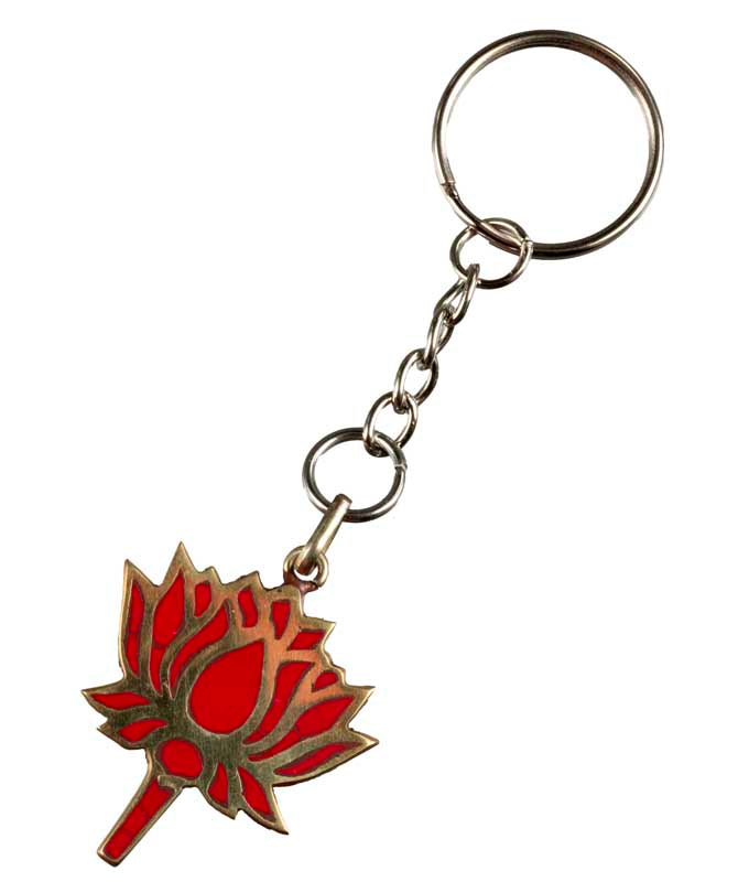 Porte-Clés Lotus Rouge – Bijou de Sac Bouddhiste et Hindou