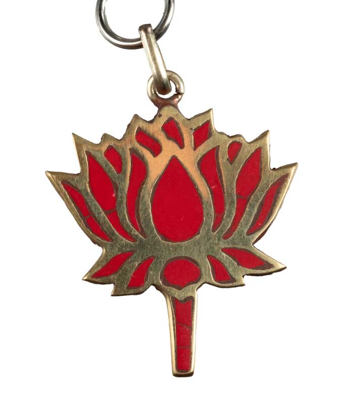 Porte-Clés Lotus Rouge – Bijou de Sac Bouddhiste et Hindou