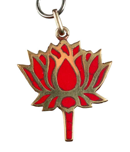 Porte-Clés Lotus Rouge – Bijou de Sac Bouddhiste et Hindou