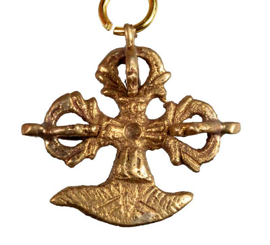 Porte-Clés Vajra Kartika Doré – Bijou de Sac Tibétain Bouddhiste