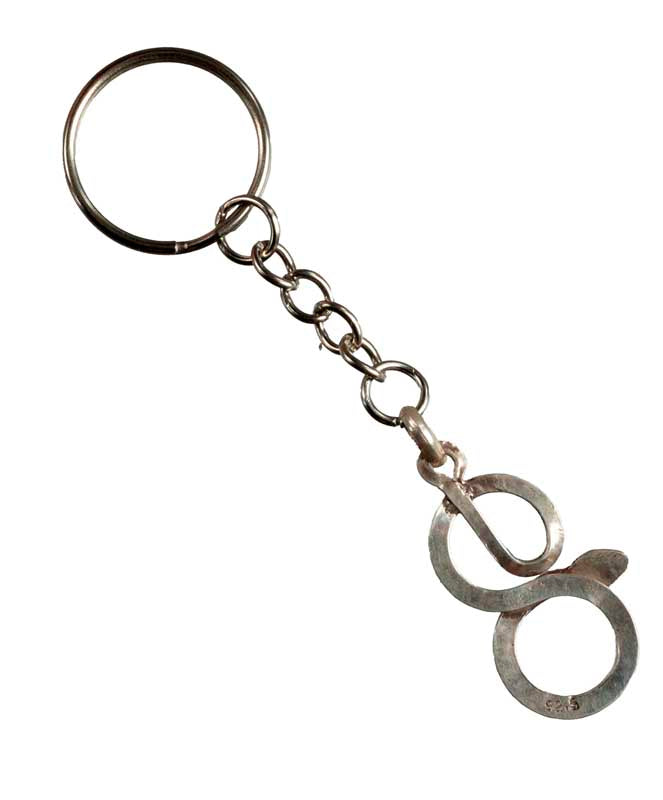 Porte-Clé Serpent en Métal Argenté – Symbole de Sagesse et de Transformation