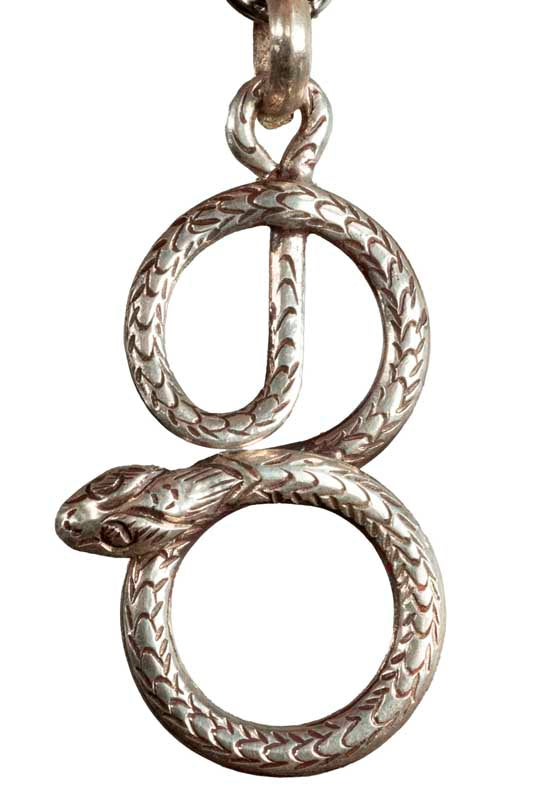 Porte-Clé Serpent en Métal Argenté – Symbole de Sagesse et de Transformation