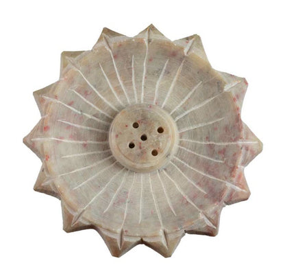 Porte-Encens Fleur de Lotus en Stéatite – Sculpture Artisanale du Népal