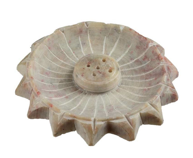 Porte-Encens Fleur de Lotus en Stéatite – Sculpture Artisanale du Népal