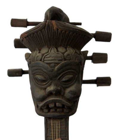 Dranyen Tungna Ancien – Luth Dragon Traditionnel du Népal 73 cm