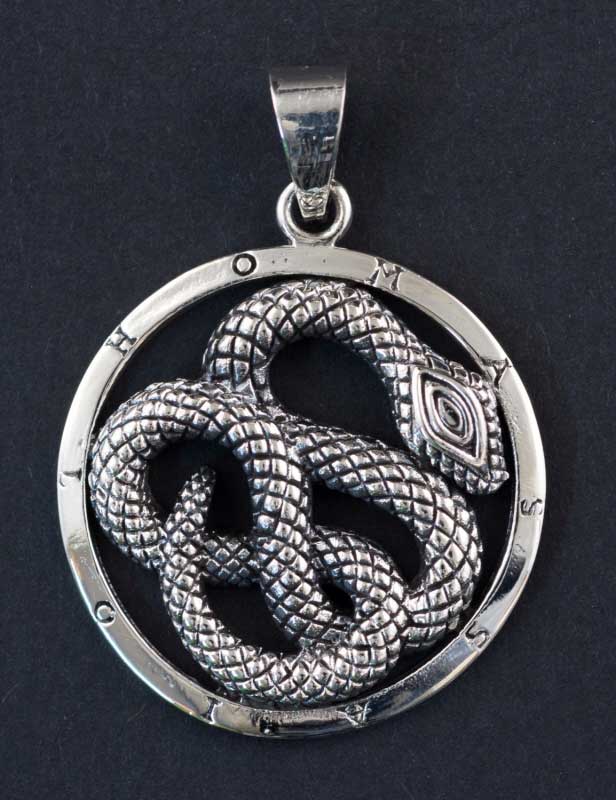 Pendentif ethnique serpent cobra Naja en argent massif 925 – Bijou artisanal protecteur