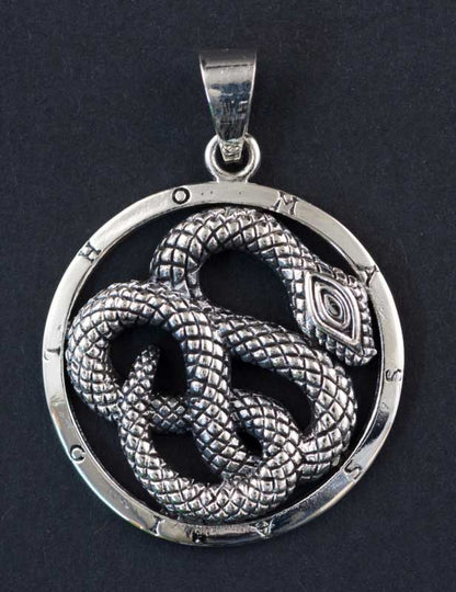 Pendentif ethnique serpent cobra Naja en argent massif 925 – Bijou artisanal protecteur