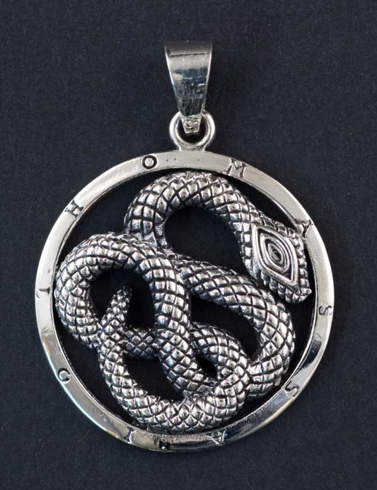 Pendentif ethnique serpent cobra Naja en argent massif 925 – Bijou artisanal protecteur