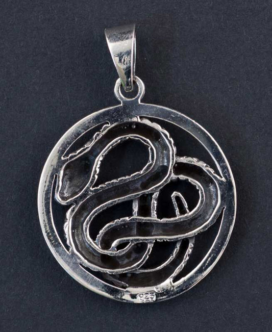 Pendentif ethnique serpent cobra Naja en argent massif 925 – Bijou artisanal protecteur