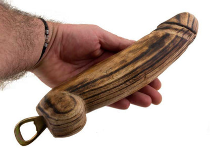 Décapsuleur Zizi En Bois Brûlé De Suar – Objet Insolite Artisanal D’Indonésie