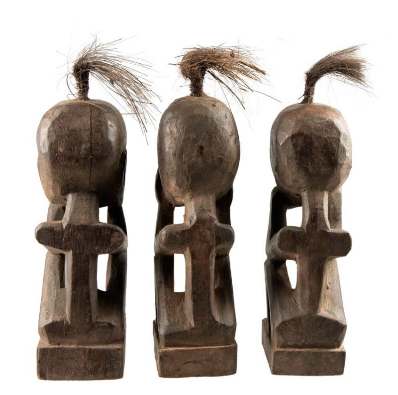 Trio De Statuettes 3 Singes De La Sagesse En Bois – Artisanat Indonésien