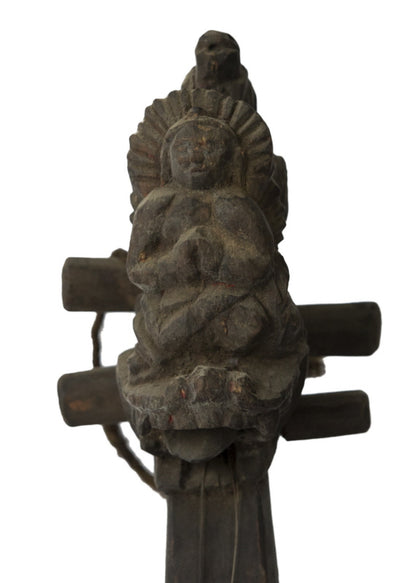 Dranyen Tungna Ancien – Luth Dragon Traditionnel du Népal 63 cm