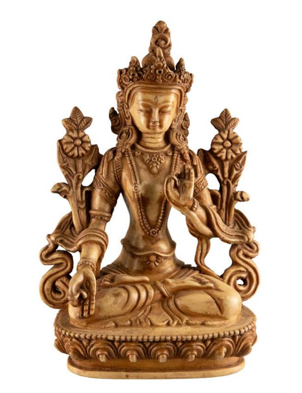 Statue Bouddhiste Tara Verte En Résine – Symbole De Compassion Et De Protection