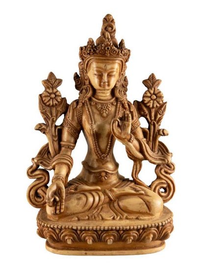 Statue Bouddhiste Tara Verte En Résine – Symbole De Compassion Et De Protection