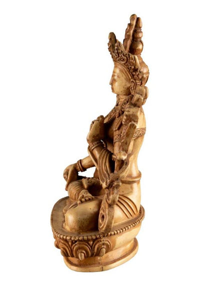 Statue Bouddhiste Tara Verte En Résine – Symbole De Compassion Et De Protection