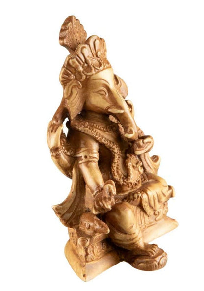 Statue Ganesh En Résine Beige – Artisanat Népalais