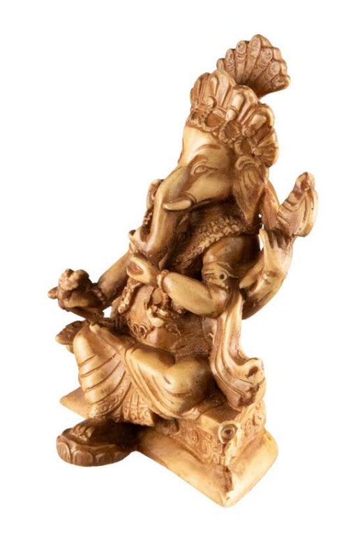 Statue Ganesh En Résine Beige – Artisanat Népalais