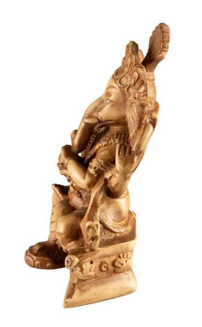 Statue Ganesh En Résine Beige – Artisanat Népalais