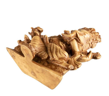 Statue Ganesh En Résine Beige – Artisanat Népalais