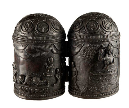 Autel de voyage bouddhiste népalais 12,5 cm – sanctuaire portatif en résine