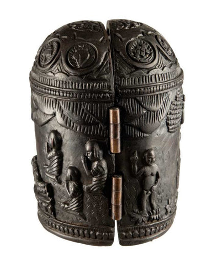 Autel de voyage bouddhiste népalais 12,5 cm – sanctuaire portatif en résine